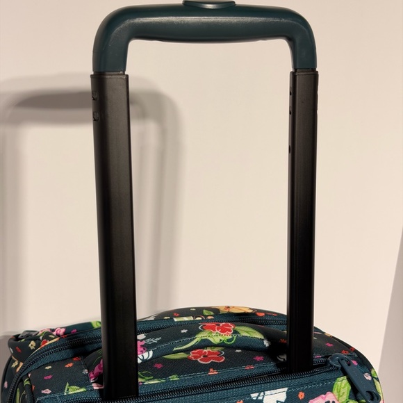 Vera Bradley Teal Floral Rolling Travel Bag - Picture 10 of 16